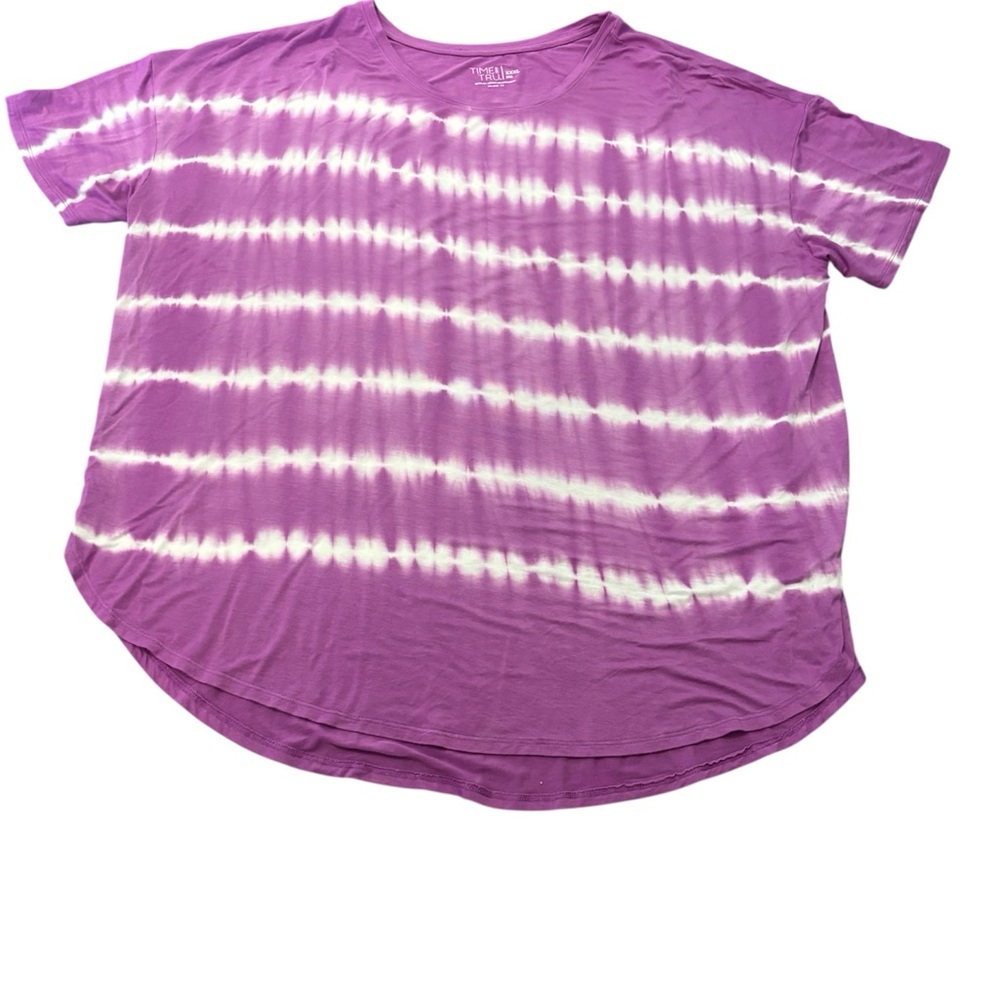 Time and Tru Purple Tie-Dye Short Sleeve Tee